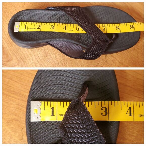 Skechers Goga Mat Flip Flops Womens 7 Thong Sandals Black Gray 179074S - Picture 8 of 8